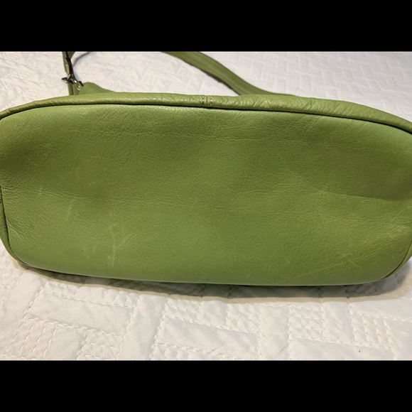 Green leather handbag - Picture 3 of 6